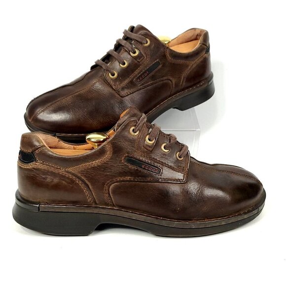 Ecco Fusion Split-Toe Brown Oxford Shoes Men's Size 9.5 - Picture 1 of 9